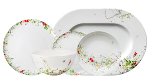 ROSENTHAL Dinner set Brillance Fleurs Sauvages Set of 20 For 6 Persons Bone China Multicolor