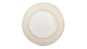NARUMI Plate Flat Rim 27 cm Aurora Champagne Gold, Porcelain, White