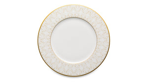 NARUMI Plate 16 cm Aurora Champagne Gold, Porcelain, White
