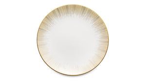 NARUMI Plate 23 cm Glowing Gold, Porcelain, White