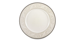 NARUMI Plate 27 cm Nocturne Platinum, Porcelain, White