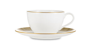نارومي كوب شاي وصحن 270 مل  «الذهب المتلألئ» ، بورسلين ، أبيض