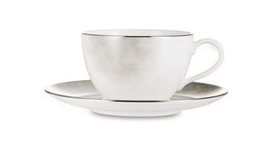 NARUMI Tea Cup and Saucer 280 ml Labyrinth, Porcelain, White