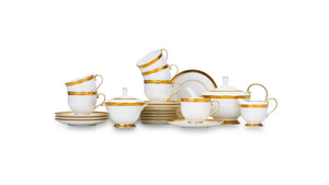 NARUMI Tea Set Pembroke of 21 items For 6 Persons, Porcelain,White