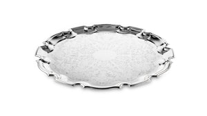 QUEEN ANNE Large Tray 31,5 cm Chippendale, Stainless Steel, Silver-Plated