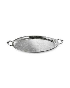 QUEEN ANNE Large Oval Tray with Handles 50,5х33,0 cm Stainless Steel, Silver-Plated