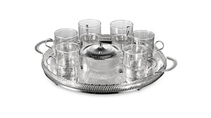QUEEN ANNE Tea Set 42,0,х35,5 cm Set of 9 items For 6 Persons, Glass, Stainless Steel, Silver-Plated