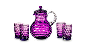 GOOSE CRYSTAL Drink Set Bubbles Set of 5 For 4 People Crystal Purple