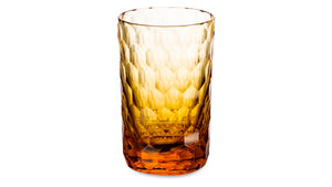GOOSE CRYSTAL Water Glass 250 ml Bubbles Cut Crystal Amber