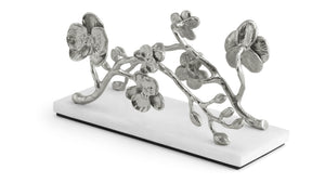 MICHAEL ARAM Vertical Napkin Holder 20Lx7Wx11Hcm White Orchid Nickelplate Marble Silver