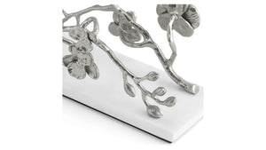 MICHAEL ARAM Vertical Napkin Holder 20Lx7Wx11Hcm White Orchid Nickelplate Marble Silver