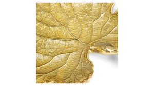 MICHAEL ARAM Snack Plate 20Lx19Wx4Hcm New Leaves Grape Leaf  Oxidized Brass Clear Enamel Goldtone