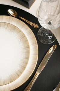 NARUMI Plate 28 cm Glowing Gold, Porcelain, White