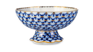 IMPERIAL PORCELAIN Candy Bowl d13 cm Cobalt Blue Pattern Fine China White Blue