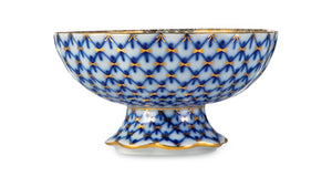 IMPERIAL PORCELAIN Candy Bowl d13 cm Cobalt Blue Pattern Fine China White Blue