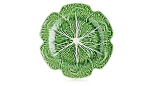 BORDALLO PINHEIRO Plate 30,5 cm Cabbage Haindpainted Ceramics Green and white