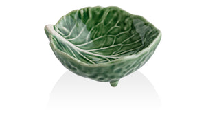 BORDALLO PINHEIRO Leaf 9 cm Cabbage Haindpainted Ceramics Green and white