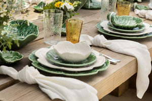 BORDALLO PINHEIRO Salad Bowl 40 cm Cabbage Haindpainted Ceramics Green and white