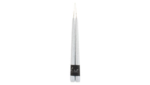 LUZ YOUR SENSES Metal-pair candles of rustic tapers 30 cm Nocturnal Silver