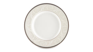 NARUMI Plates "Nocturne Platinum" Collection - 16cm Floral Porcelain Dinner Plate Set