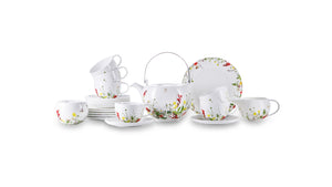 ROSENTHAL Tea set Brillance Fleurs Sauvages Set of 21 For 6 Persons Bone China Multicolor