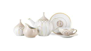 VISTA ALEGRE Tea Set Terrace of 21 items For 6 Persons, Porcelain, White