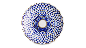 IMPERIAL PORCELAIN Biscuit Plate 21,5 cm Cobalt Blue Pattern Fine China White Blue