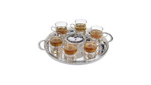 QUEEN ANNE Tea Set 42,0,х35,5 cm Set of 9 items For 6 Persons, Glass, Stainless Steel, Silver-Plated