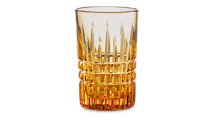 GOOSE CRYSTAL Water Glass 250 ml Honey Feast Cut Crystal Amber