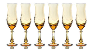 GHZ Amber Crystal Champagne Glasses
