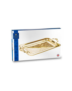 Queen Anne rectangular gilded oblong tray with handles - 40,5х24,7cm