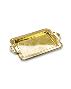Queen Anne rectangular gilded oblong tray with handles - 40,5х24,7cm