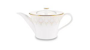 NARUMI Tea Set Aurora Champagne Gold Set of 21 items For 6 Persons, Porcelain,White