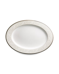 NARUMI Dinner Set Nocturne Platinum Set of 20 items For 6 Persons, Porcelain, White