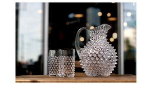 KLIMCHI Water Tumbler 200 ml Hobnail Set of 2 Hand-made Glass Clear