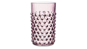 KLIMCHI Water Tumbler 200ml Hobnail Set of 2 Hand-made Glass Pink
