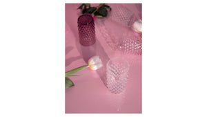 KLIMCHI Water Tumbler 200ml Hobnail Set of 2 Hand-made Glass Pink