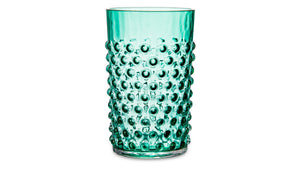 KLIMCHI Water Tumbler 200 ml Hobnail Set of 2 Hand-made Glass Emerald