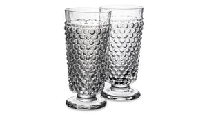 KLIMCHI Water Goblet 300 ml Hobnail Set of 2 Hand-made Glass Clear
