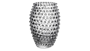 KLIMCHI Egg Vase h 23 cm Hobnail Hand-made Glass Clear