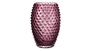 KLIMCHI Egg Vase h 23 cm Hobnail Hand-made Glass Pink