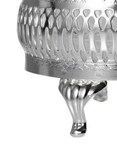 QUEEN ANNE Sugar Bowl with Legs and Spoon 12 cm Glass, Stainless Steel, Silver-Plated