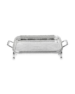Queen Anne small oblong tray with handles and legs - 42x24cm