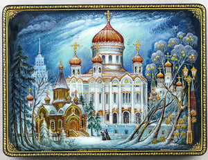 كاتدرائية النعش موسكو للمسيح المخلص 20 * 15 سم ، الورق المعجن