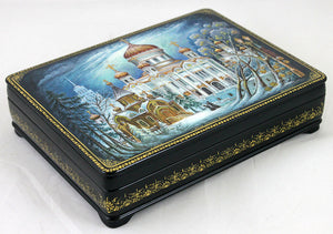 Casket Moscow Cathedral of Christ the Savior 20x15 cm,papier-mache