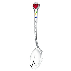 Set for kids in a case ARGENT DODO Heart (spoon, rattle on the ring), 2 items, enamel,