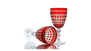 GHZ Red Crystal Claret Cups - Set of 2 Glasses 