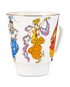 IMPERIAL PORCELAIN Coffee Set Scheherazade Ballet Set of 3 For 1 Person Fine Bone China Multicolor