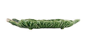 BORDALLO PINHEIRO Leaf 28 cm Cabbage Haindpainted Ceramics Green and white