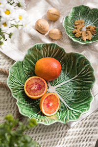BORDALLO PINHEIRO Bowl 22,5 cm Cabbage Haindpainted Ceramics Green and white
